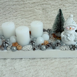 Adventi hóemberes asztaldísz  - Meska.hu