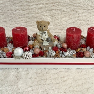 Adventi macis asztaldísz 2, Karácsony, Adventi díszek, Adventi asztaldísz, , MESKA