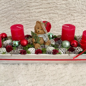 Adventi macis asztaldísz , Karácsony, Adventi díszek, Adventi asztaldísz, , MESKA