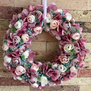 Lila tavaszi/nyári kopogtató , Otthon & Életmód, Dekoráció, Ajtó- és ablak dekoráció, Ajtódísz & Kopogtató, , MESKA