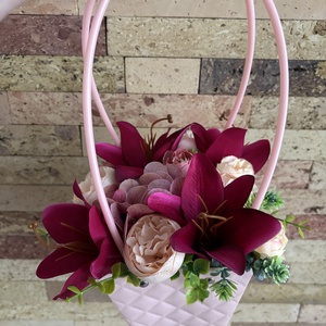 Virágtáska anyák napjára, ballagásra , Otthon & Életmód, Virágdekoráció, Virágdíszek, Asztali virágdísz, , MESKA