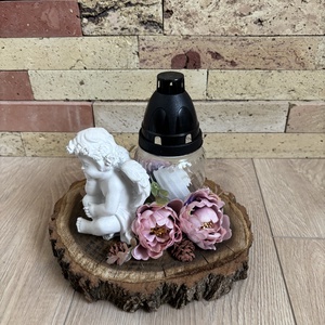 Angyalkás sírdísz  - otthon & életmód - vallás - temetkezési tárgy - sírdísz, kegyeleti dísz - Meska.hu