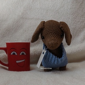 Horgolt tacsi � kézzel készült amigurumi kutya � egyedi ajándék - játék & sport - plüssállat & játékfigura - kutya - Meska.hu