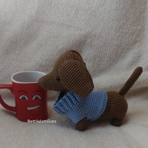 Horgolt tacsi � kézzel készült amigurumi kutya � egyedi ajándék - játék & sport - plüssállat & játékfigura - kutya - Meska.hu