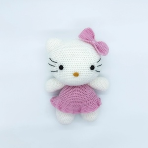 Amigurumi cica rózsaszín ruhában - Meska.hu