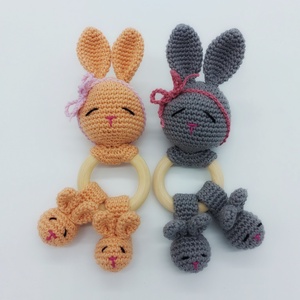 Boldog babavilág Amigurumi nyuszis csörgők, Játék & Sport, 3 éves kor alattiaknak, Csörgő, Horgolás, MESKA