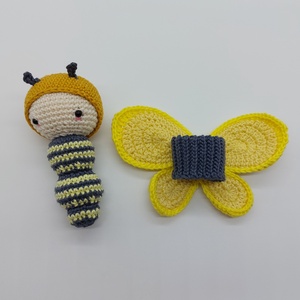 Átváltozás Amigurumi citromlepke - játék & sport - plüssállat & játékfigura - más figura - Meska.hu