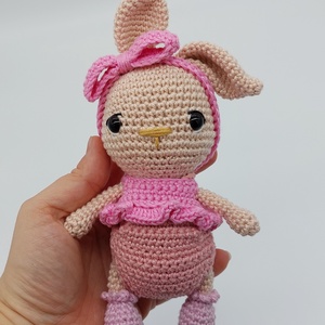 Rózsaszín ruhás öltöztethető amigurumi nyuszika - játék & sport - plüssállat & játékfigura - nyuszi - Meska.hu