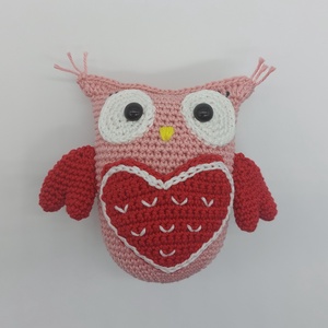 Valentin amigurumi bagoly cukorka tartóval - Meska.hu