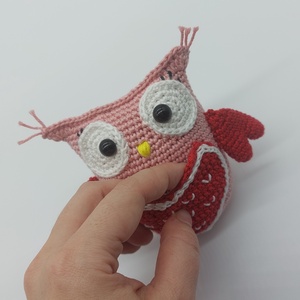 Valentin amigurumi bagoly cukorka tartóval - játék & sport - plüssállat & játékfigura - bagoly - Meska.hu
