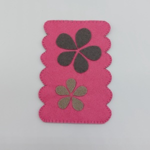 Pink-szürke virágos mobiltok - táska & tok - pénztárca & más tok - telefontok - Meska.hu