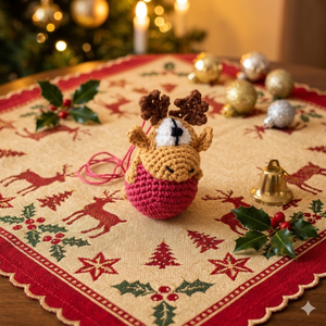 Az ünnep varázsa Amigurumi rénszarvasos karácsonyfadísz - Meska.hu