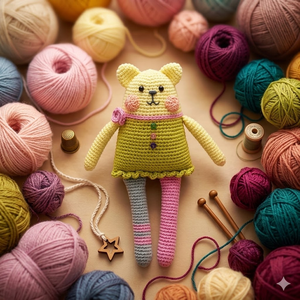 Színes amigurumi cica - Meska.hu