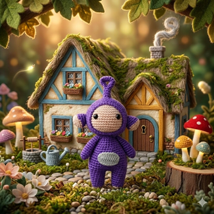 Lila kis amigurumi figura - Meska.hu