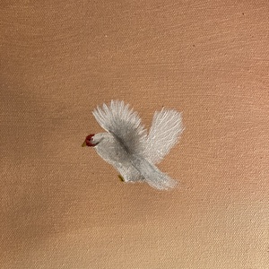 Absztrakt dekor festmény - vicces állatok; barnás, bézses, arany színek - művészet - festmény - akril - Meska.hu