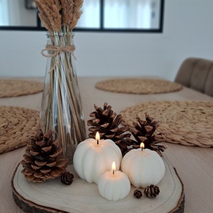 PUMPKIN CANDLE SET - tök gyertya szett - natúr - otthon & életmód - gyertya, illat, aroma - gyertya - Meska.hu