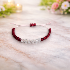 Gyöngyös makramé karkötő, Ékszer, Karkötő, Fonott karkötő, Csomózás, MESKA