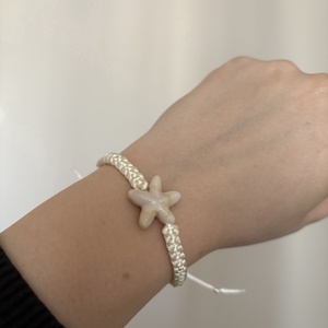 Tengeri csillagos makramé karkötő - ékszer - karkötő - fonott karkötő - Meska.hu