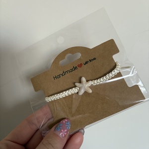 Tengeri csillagos makramé karkötő - ékszer - karkötő - fonott karkötő - Meska.hu