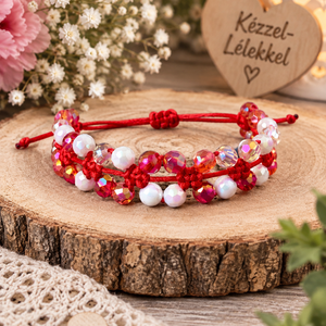 Gyöngyös makramé karkötő, Ékszer, Karkötő, Gyöngyös karkötő, Csomózás, ❤️ Ma egy gyönyörű, gyöngyös makramé karkötő készült piros színben! ✨

Készletről elérhető!
? 1 500..., MESKA