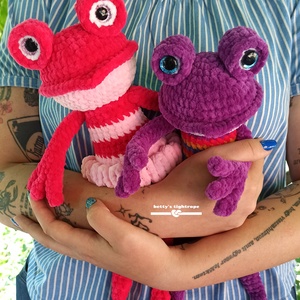 Horgolt béka  - játék & sport - plüssállat & játékfigura - béka - Meska.hu