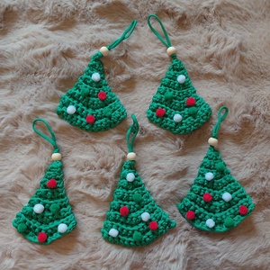 Fenyődísz, Karácsony, Karácsonyi lakásdekoráció, Karácsonyfadíszek, Horgolás, MESKA