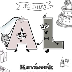 Eljegyzési/esküvői köszöntőkép - esküvő - esküvői szett - Meska.hu