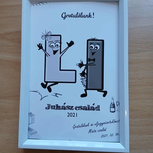 Eljegyzési/esküvői köszöntőkép - esküvő - esküvői szett - Meska.hu