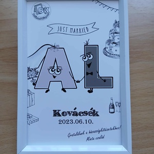 Eljegyzési/esküvői köszöntőkép, Esküvő, Esküvői szett, Mindenmás, Fotó, grafika, rajz, illusztráció, MESKA