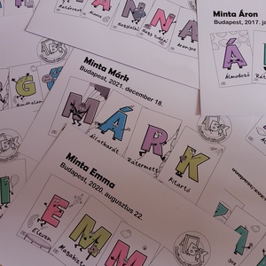 Betűmanó egyedi tulajdonságképek (szobadekor) A4 méretben - otthon & életmód - dekoráció - fali és függő dekoráció - betű & név - Meska.hu