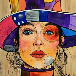 Portré/ akril , Művészet, Festmény, Akril, Festészet, MESKA