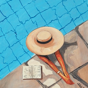 Pihenő/ akril , Művészet, Festmény, Akril, Festészet, MESKA