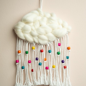 AKCIÓ!  Makramé felhő falidísz gyerekszobába - otthon & életmód - babaszoba, gyerekszoba - babaszoba, gyerekszoba - Meska.hu