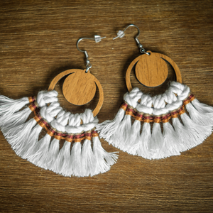 BOHO Makramé fülbevaló  - Meska.hu