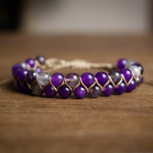 Női ásványkarkötő , Ékszer, Karkötő, Ásványkarkötő, Csomózás, Ékszerkészítés, MESKA