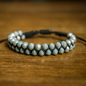  Női üveggyöngy karkötő, Ékszer, Karkötő, Gyöngyös karkötő, Csomózás, Gyöngyfűzés, gyöngyhímzés, MESKA