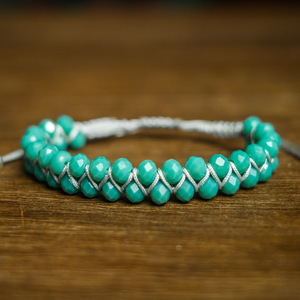  Női üveggyöngy karkötő, Ékszer, Karkötő, Gyöngyös karkötő, Csomózás, Gyöngyfűzés, gyöngyhímzés, MESKA