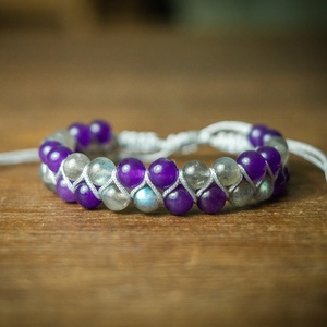 Női ásványkarkötő , Ékszer, Karkötő, Ásványkarkötő, Csomózás, Ékszerkészítés, MESKA