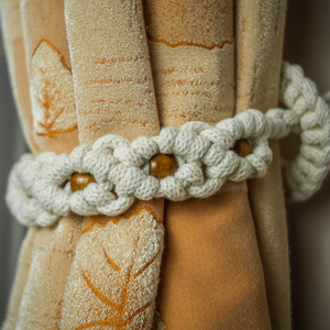  1 pár Makramé Függöny elkötő ajándék bojtokkal - Meska.hu