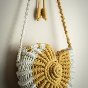 Makramé táska - táska & tok - kézitáska & válltáska - válltáska - Meska.hu