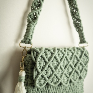 Makramé válltáska - táska & tok - kézitáska & válltáska - válltáska - Meska.hu