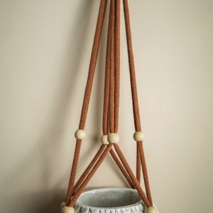 Makramé minimál virágtartó  - otthon & életmód - dekoráció - virágdísz és tartó - virágtartó - Meska.hu