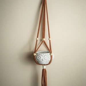 Makramé minimál virágtartó  - Meska.hu