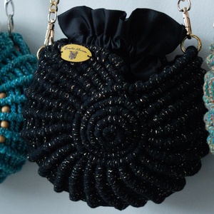 Alkalmi Makramé táska - táska & tok - kézitáska & válltáska - vállon átvethető táska - Meska.hu