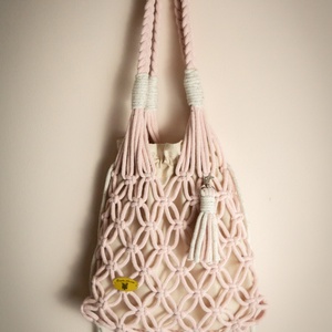 Makramé hálós válltáska - táska & tok - kézitáska & válltáska - válltáska - Meska.hu