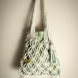 Makramé hálós válltáska - táska & tok - kézitáska & válltáska - válltáska - Meska.hu