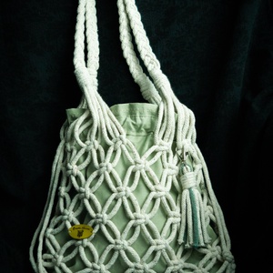 Makramé hálós válltáska, Táska & Tok, Kézitáska & válltáska, Válltáska, Csomózás, MESKA