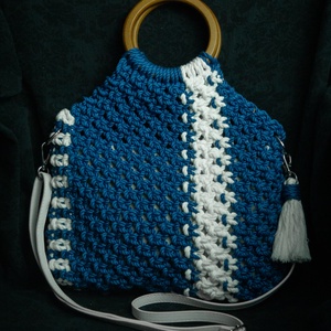 Makramé kézi/váll táska - táska & tok - kézitáska & válltáska - válltáska - Meska.hu