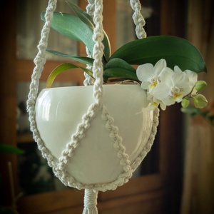  Makramé virágtartó  - otthon & életmód - virágdekoráció - virágtartó - függő virágtartó - Meska.hu