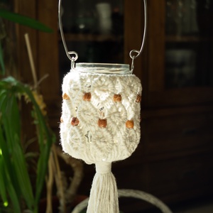 Makramé lámpás-mécsestartó - Meska.hu